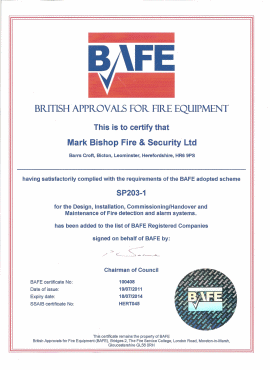 BAFE Certificate